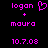 Pixelated text and symbols in bright pink on black background, with one version showing a heart symbol and another showing a plus sign.