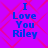 Blue text "I Love You Riley" on a purple background with red diamond pattern, displayed in four identical
