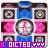 Pixelated icon with pink and blue background, central circular frame showing a figure in motion, purple text 'ADDICTED' below with three small symbols