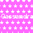A static image with a bright pink background covered in white star patterns and repeated text.