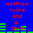 Blue background with red text reading 'matthew rocks and is sexy' and green horizontal bars, animated to shift positions.