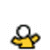 Animated contact sheet showing 24 frames of a yellow stick figure icon with circular head and outstretched arms rotating through multiple angles against gray background.