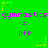 Green background with repeated purple text 'gymnastics' and pink 'life', yellow stars, and dotted lines in a pattern