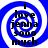 Blue and white spiral background with black text reading "i love jenna 5000 much" in four identical