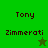 Pixelated text 'Tony' and 'Zimmerati' on green backgrounds with a star symbol, showing two color variations of the same design.