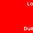 Red background with white pixelated text 'Lo' and 'Dun' arranged in a pattern