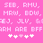 Pixelated text and symbols on a solid pink background with white and light pink elements.
