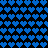 A static pattern of blue hearts on a black background with a gradient effect from light to dark blue.