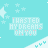 Pixelated pattern with repeated text and decorative elements on a light blue background.