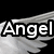 Black-and-white angel wings with text overlays reading 'Angel', 'Wings', and 'Fly' on a split background.