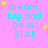 identical 'dream big and be a STAR' text icons on pink background with yellow stars, each icon showing slight variations in star positions across frames