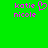 Green background with pink pixelated text 'katie' above 'nicole', a heart symbol between them, and identical text on the right side.