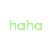 A contact sheet of seven animated frames showing the text 'haha' in different colors on a white background with gray transparency area at bottom right.