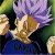 Pixelated static image of a figure with light purple hair, golden armor, and blue lower clothing against a green and dark background.