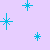 A static contact sheet of six pixelated blue star icons on a light purple background, arranged in two rows with three icons per row.