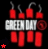 Animated contact sheet showing three frames of a Green Day-themed buddy icon with red dynamite sticks and text on black background.