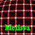 Grid of dark square tiles with pink and white grid lines, green text 'Melissa' at bottom center.