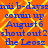 Static image with orange background and yellow diamond pattern, displaying blue text in repeated