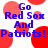 Blue text reads 'Go Red Sox And Patriots!!' over red circular shapes on a white background, with no visible animation changes across observations.
