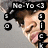 Pixelated image of a person with brown hair and closed eyes, featuring text elements including "No-Yo<3" and "loves songs" in black rectangular boxes.