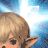 Pixelated character with blonde hair and pointed ears appears in against a blue background, showing head movement