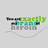 Pixelated icon with layered text elements in green, teal, and gray on a light gray background.