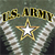 A pixelated icon displays "U.S. ARMY" in gold lettering above a five-pointed star with a white center, set against a camouflage-patterned background.