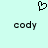 Pixelated heart symbol above two identical text strings on a light cyan background.