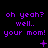 Purple pixelated text on black background with animated symbols changing below each text block.