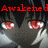 Pixelated image of a dark-furred creature with glowing red eyes and partial text reading 'Awakene' in red above it.