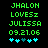 Green pixelated text on black background with cyan hearts, showing animation change in heart positions.