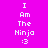 A static image with a bright pink background displays the text "I Am The Ninja :3" in white pixelated font, arranged vertically across three
