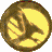 Animated sequence showing a golden coin with hand symbol, red gemstone, blue skull face, white eagle, yellow star emblem, purple horned object, and winged sword.