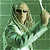 A 4-frame contact sheet of a pixelated animated icon showing a character with long blonde hair and sunglasses performing different arm movements against a green tiled background.