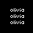 Pixelated text 'olivia' appears in white on black background with green rectangular highlights in various positions
