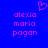 Blue background with pink pixelated text and a heart symbol, showing two identical side-by-side text arrangements.