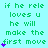 Green text on cyan background repeats 'if he rele loves u he will make the first move' with purple star icons appearing in sequence across frames.
