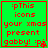 Green background with red text reading 'This icons your xmas present gabby! :p' and a small pixelated flower icon, displayed in four identical