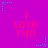 A static image with a bright purple background featuring repeated pink text "I Love Tim" and scattered blue star-shaped pixel art elements.