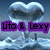 A heart-shaped cloud formation with text overlays in purple, cyan, and white on a blue sky background.