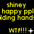 Yellow pixelated text on black background with repeated phrases and symbols changing across frames.