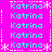 Cyan text 'Katrina' repeated in a on bright pink background with white pixelated borders and snowflake-like symbols