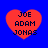 Four red heart shapes on a blue background, each containing the text "JOE ADAM JONAS" in black pixelated font.