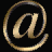 @ symbol in gold and dark gray metallic texture, rotating through multiple angles against black background with one static frame showing light gray area.