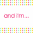 Pixelated pink text 'and m.' on white background with pastel grid border.