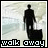A 3x3 contact sheet of a pixelated animated icon showing a silhouette walking with luggage against a blurred background, with text "walk away" at the bottom of each frame.