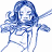 Pixelated blue figure with flowing hair and outstretched arms on white background, next to green text reading OriginalIcons.com.