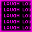 Pixelated text repeats across four identical with bright pink letters on black background and a thick pink border