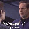 Four- of Star Trek: The Next Generation characters with overlaid text, each showing distinct character expressions and dialogue