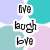 Pixelated text 'I've bough love' in black letters on white rounded rectangles against a pastel gradient background of light purple, teal, and pink.